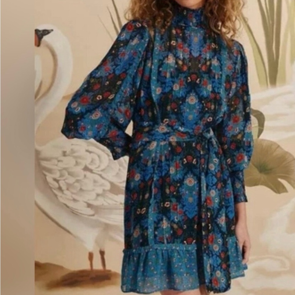 FARM RIO Arabesque Blue Dress